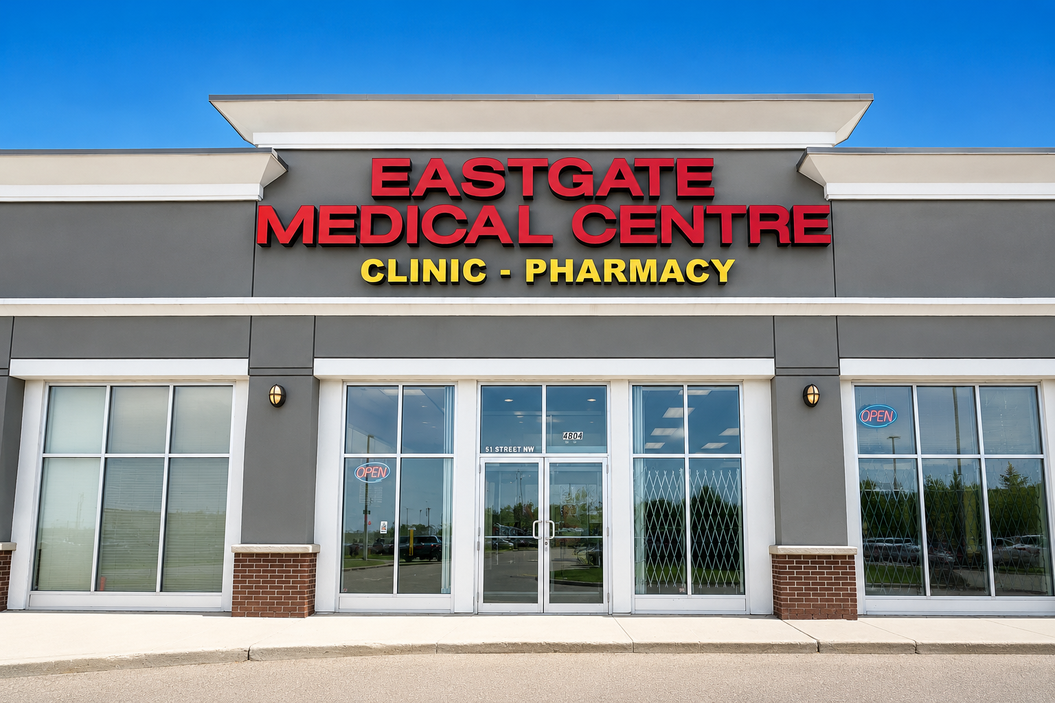 Bright modern Eastgate Drugs pharmacy interior